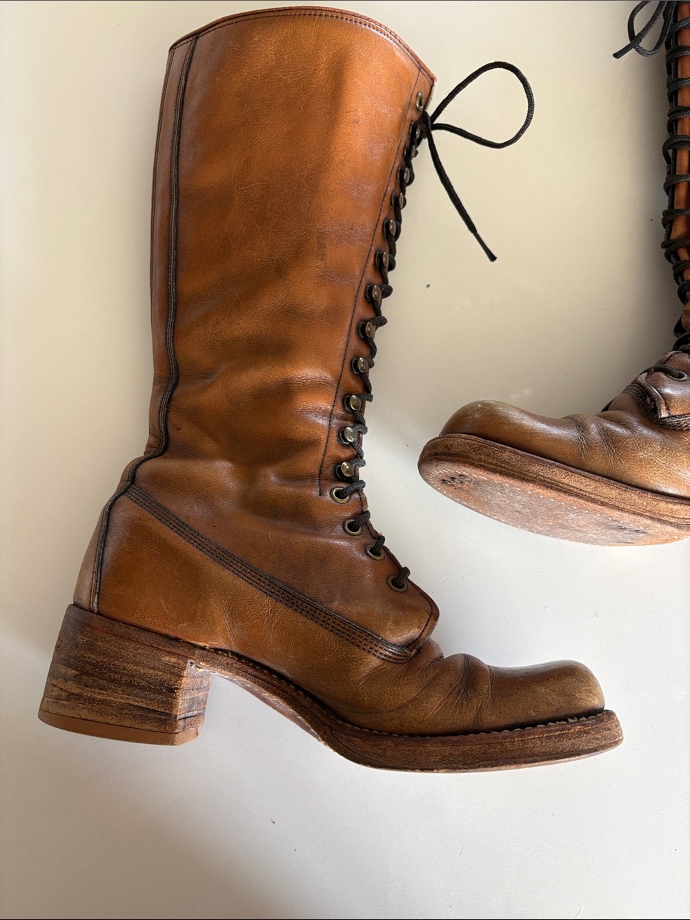 Frye Lace up Boots Black Label Vintage Lace-Up made in the USA Women's Boots - Picture 14 of 17
